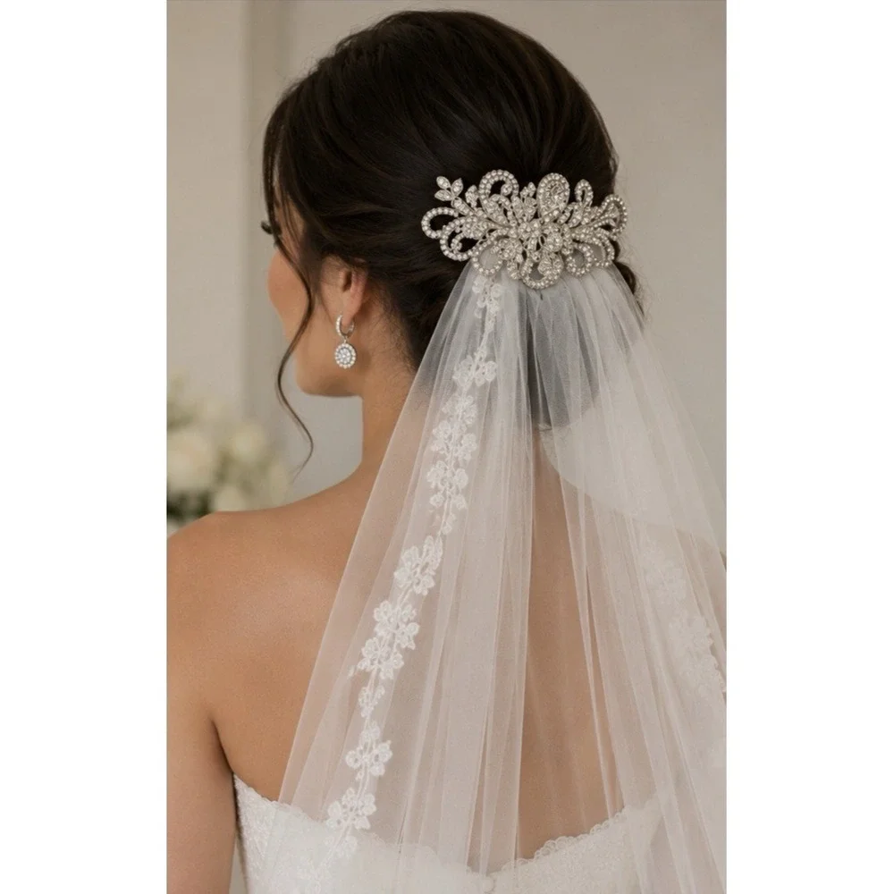 Vtg Bridal Hair Piece 4.5 display picture 3